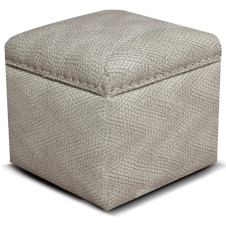 Storage Ottoman with Nailhead Trim